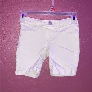 cream denim shorts